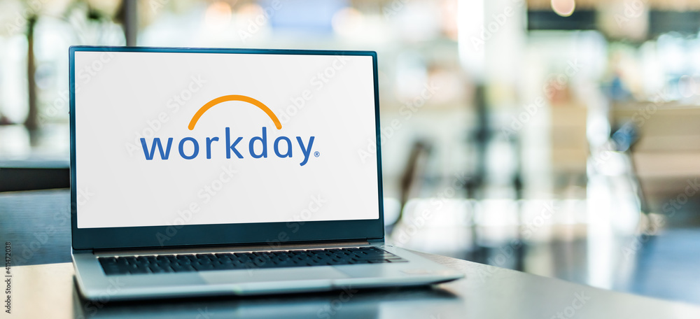 Laptop showing the Workday logo. InTegrum has the best Workday Consultants